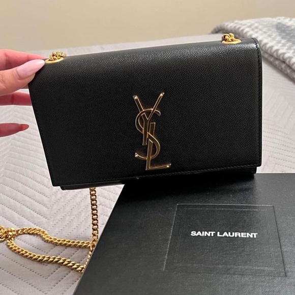 💯 AUTHENTIC YVES SAINT LAURENT 
Black Small Kate Chain Bag - Picture 1 of 10